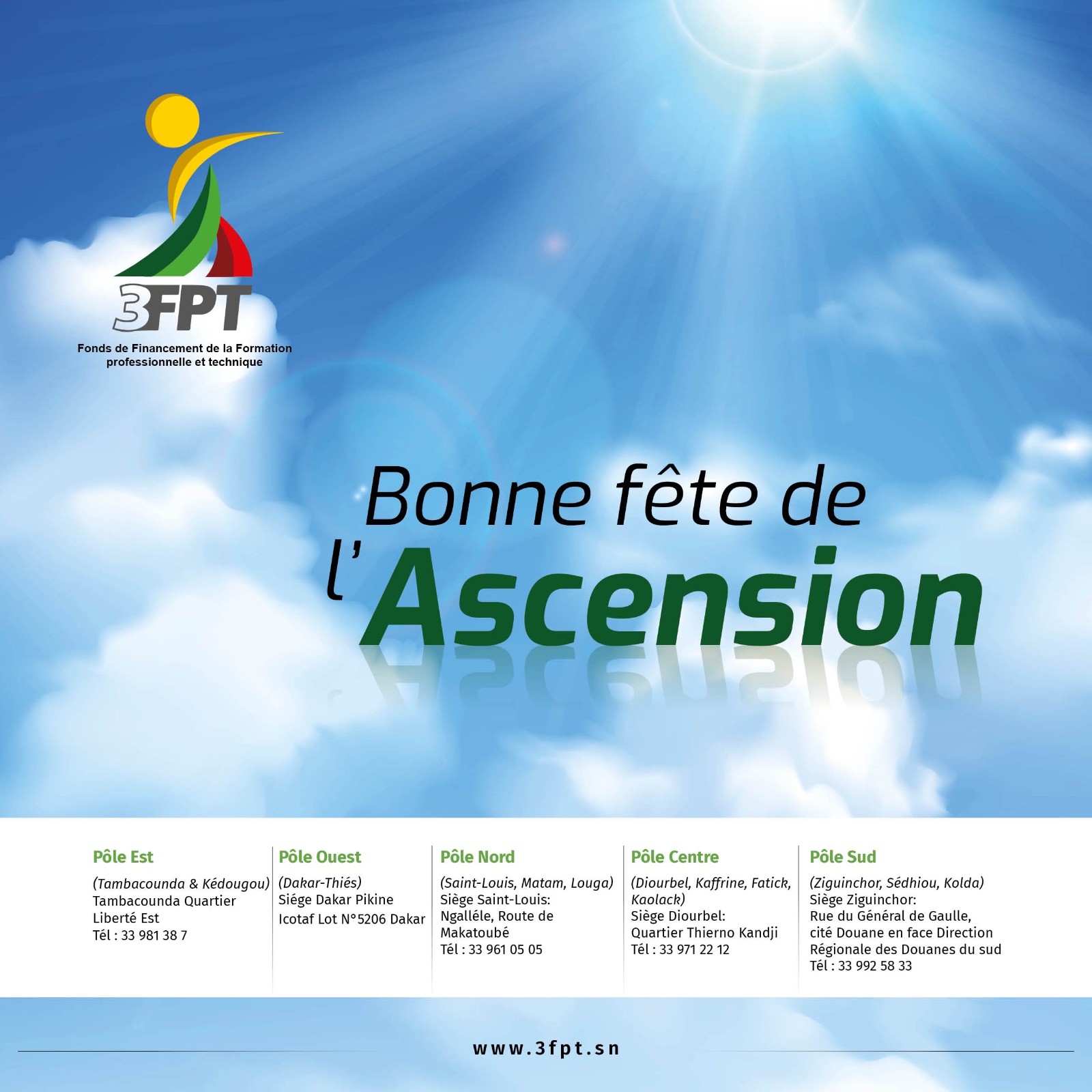Le 3FPT souhaite à toute la communauté chrétienne une bonne fête de l’Ascension.